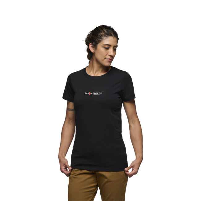 Black Diamond Heritage Wordmark t-shirt a maniche corte da donna, nero