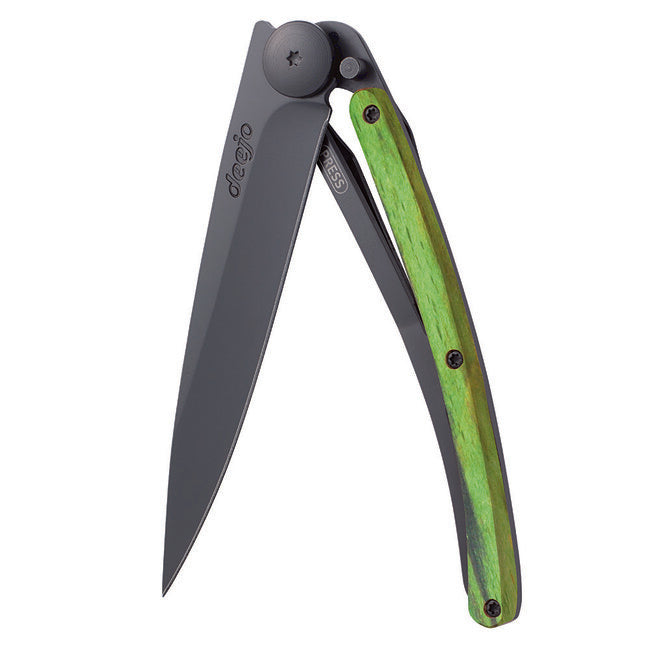 Deejo Faggio coltello di chiusura, verde nero