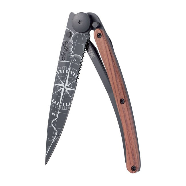 Deejo Serrattura coltello in legno di corallo nero Terra Incognita