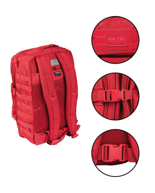 Mil-Tec US Assault zaino, rosso, 36L