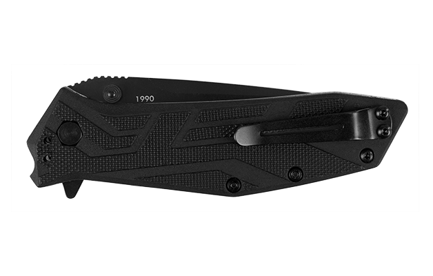 Kershaw Brawler coltello tascabile con assist 7,6 cm, tutto nero, GFN