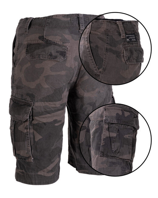 Mil-Tec Vintage pantalone corto in cotone prelavato mimetico scuro