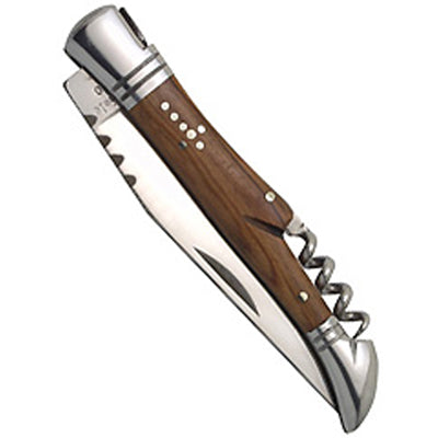 Baladeo Tradition coltello con cavatappi, manico in ulivo