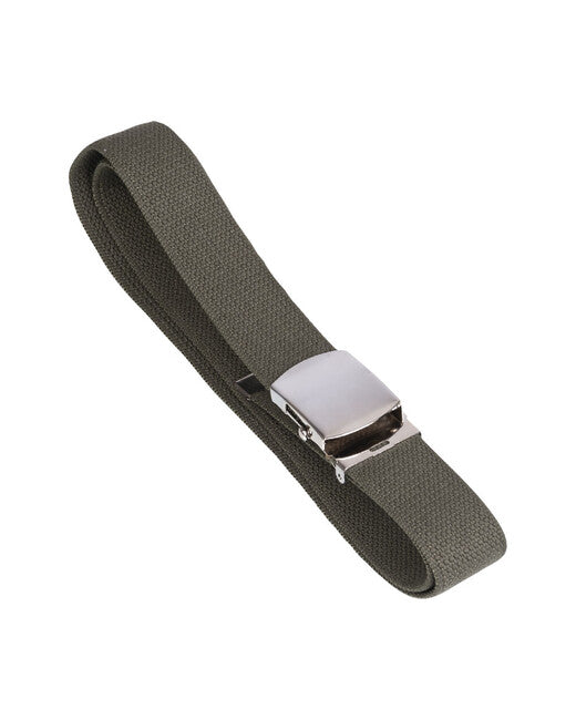 Mil-Tec Belt Cintura per pantaloni larghezza US 38 mm con fibbia argento, oliva