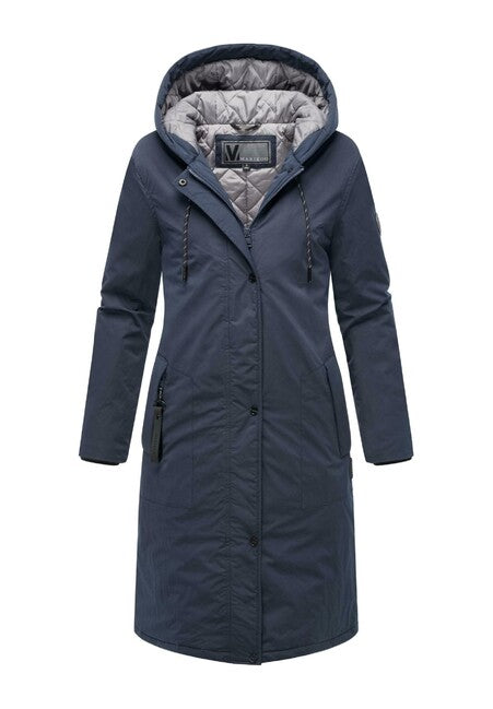 Marikoo Ledalaa parka invernale da donna con cappuccio, blu marino