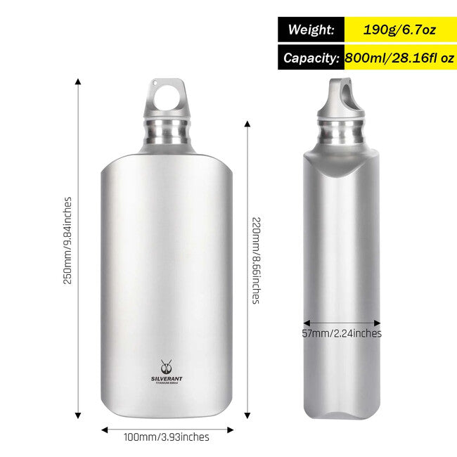 Silverant Titanium bottiglia 800 ml slim