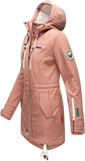 Marikoo Zimtzicke giacca invernale softshell da donna con cappuccio, terracotta