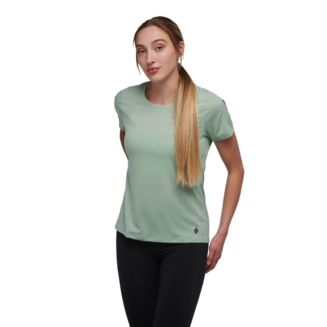 Black Diamond Lightwire Tech maglietta a maniche corte da donna, verde schiuma