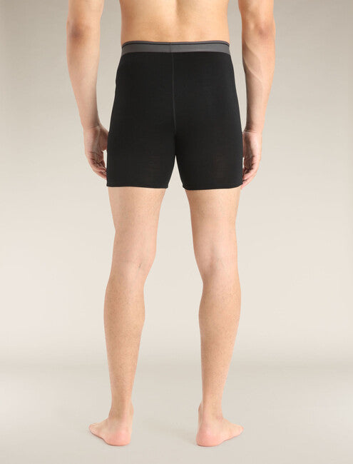Icebreaker Anatomica boxer lunghi da uomo, nero