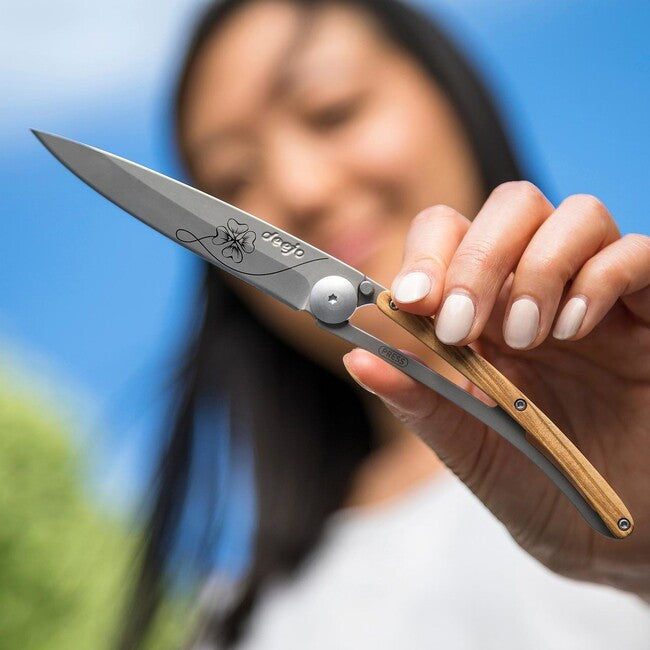 Deejo Tattoo legno coltello di chiusura Portafortuna