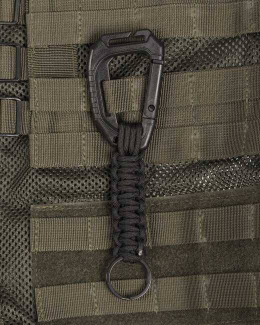 Mil-Tec moschettone Molle con Paracord, nero