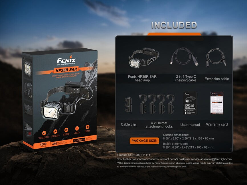 Fenix HP35R SAR lampada frontale ricaricabile