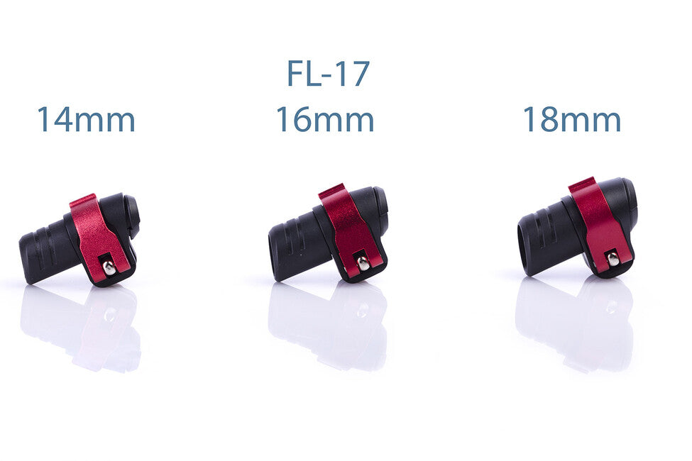 Warp ND meccanica flip-lock FL-17 plastica nera/leva ALU rossa/dado rosso, per diametro 16 mm