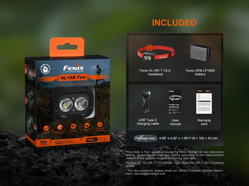 Fenix HL18R-T lampada frontale ricaricabile V2.0, nero