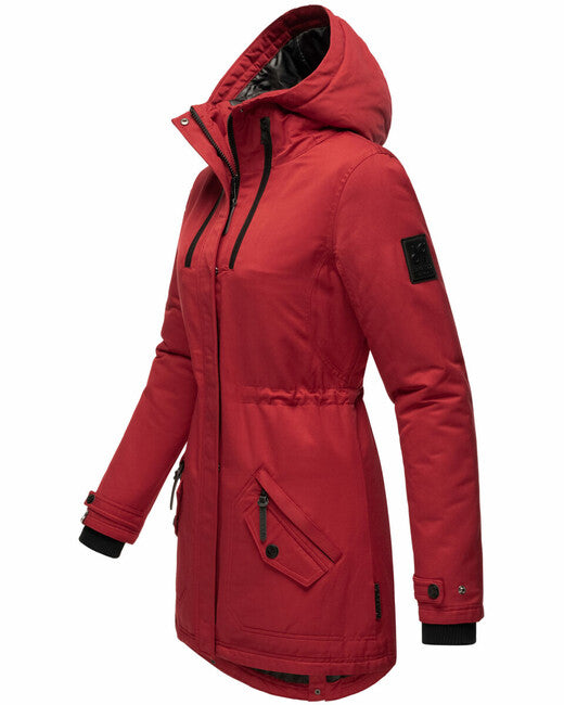 Navahoo Avrille giacca invernale da donna con cappuccio, rossa sangue