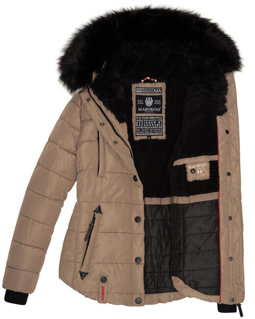 Marikoo Lotusblute giacca invernale da donna, taupe