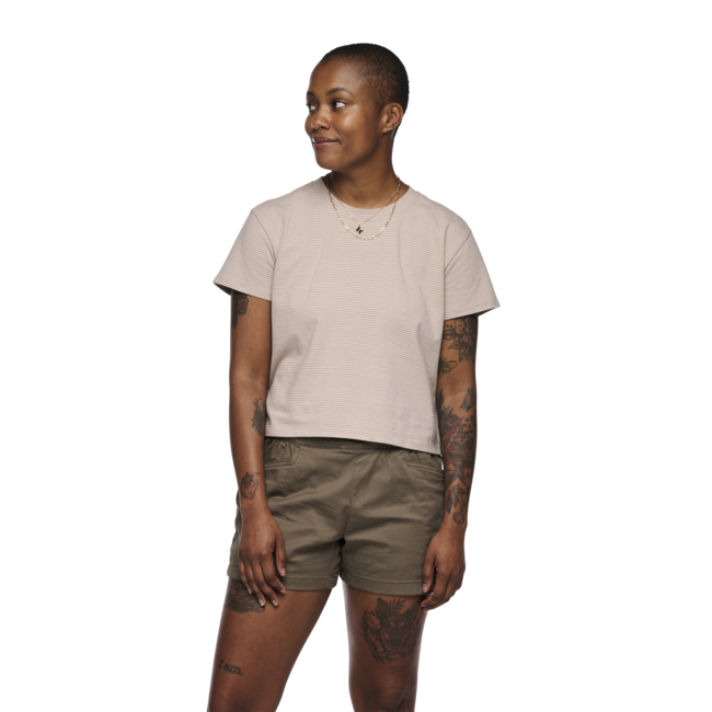 Black Diamond Bd Stripe t-shirt donna a maniche corte, bianco sporco - malva pallido