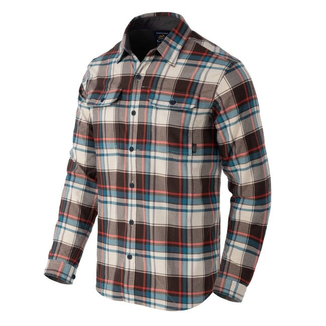 Helikon-Tex Uomo Camicia Grigio - Plaid Prato Nebbioso