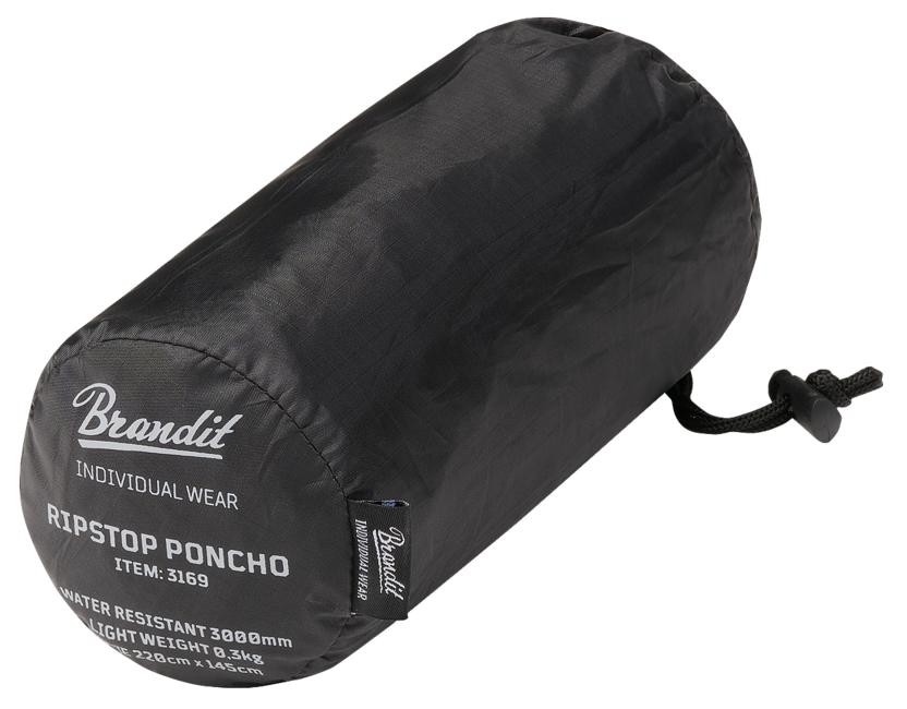 Brandit Poncho In Ripstop, nero