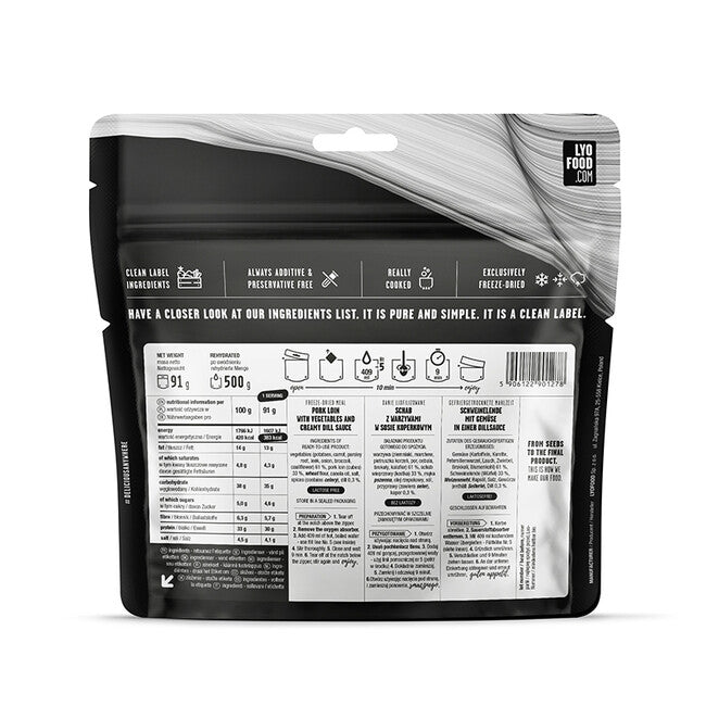 LYOfood Filetto di maiale in salsa di aneto 500g