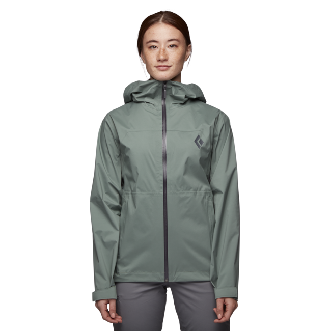 Black Diamond Stormline Stretch Rain Shell da donna giacca, verde alloro