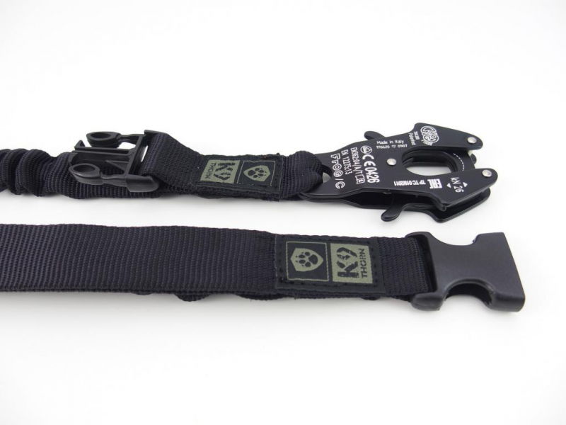 K9 Thorn Guinzaglio con ammortizzatore e moschettone kong frog, nero, M