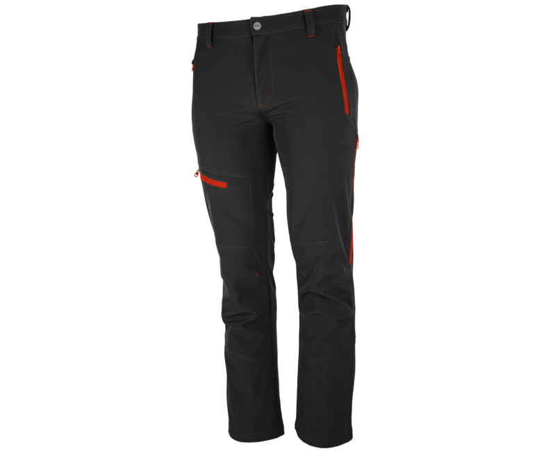 BENNON Force pantaloni softshell, nero/rosso