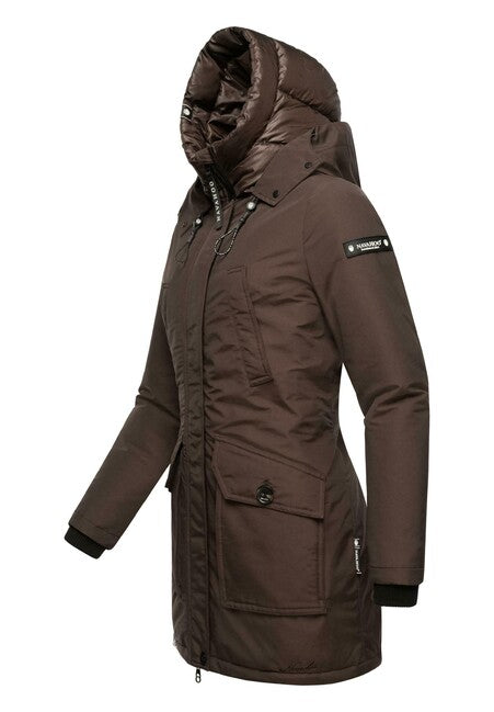 Navahoo Blizzardstorm giacca invernale da donna con cappuccio, dark choco