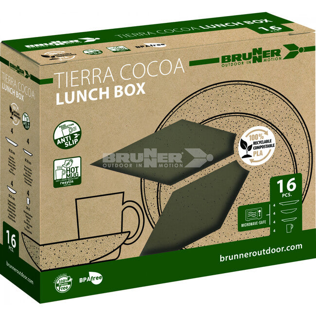 Brunner Lunch Box Set di piatti da campeggio, marrone