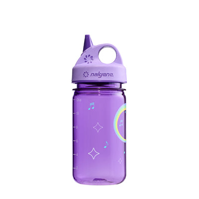 Nalgene Grip-n-Gulp biberon 0,35 L con coperchio, giraffa musicale viola