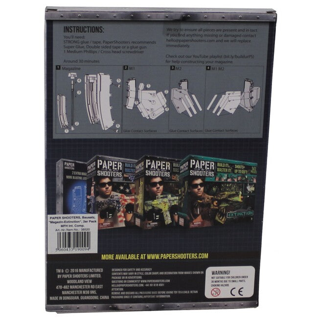 Paper Shooters Kit pistola pieghevole Paper Shooters rivista extinction, confezione da 2 pz.