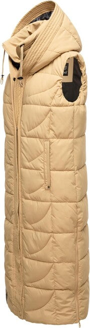 Navahoo Brezelchen gilet lungo da donna, sabbia