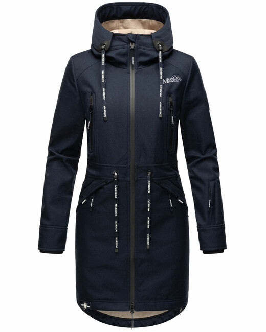 Marikoo Racquelle giacca softshell da donna con cappuccio, navy