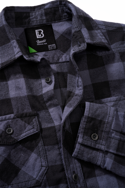 Brandit Camicia a maniche lunghe, nera e grigia