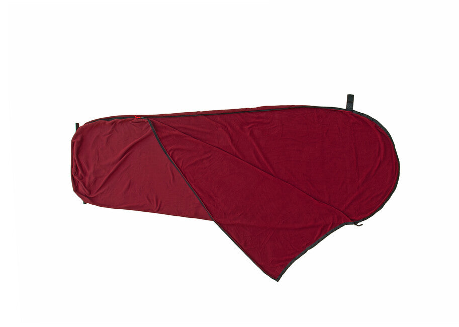 Origin Outdoors fodera per sacco a pelo in micropile a forma di mummia, bordeaux