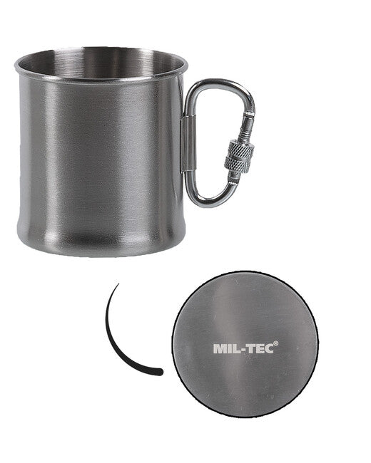 Mil-Tec Tazza in acciaio inox da 250 ml con moschettone
