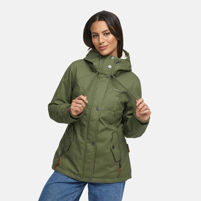 Marikoo Bikoo giacca invernale da donna con cappuccio, olive leaf