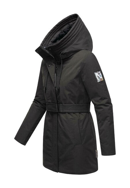 Navahoo Eishauch parka invernale da donna con cappuccio, nero