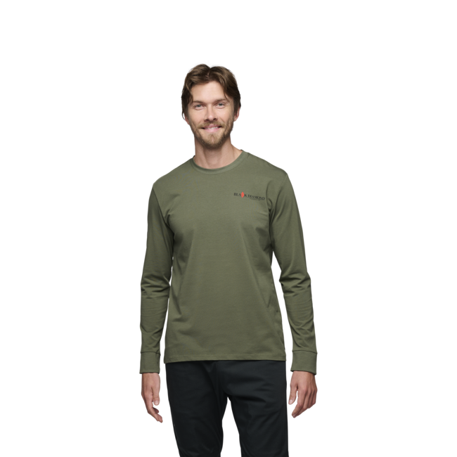 Black Diamond Heritage Wordmark maglietta a maniche lunghe da uomo, tundra