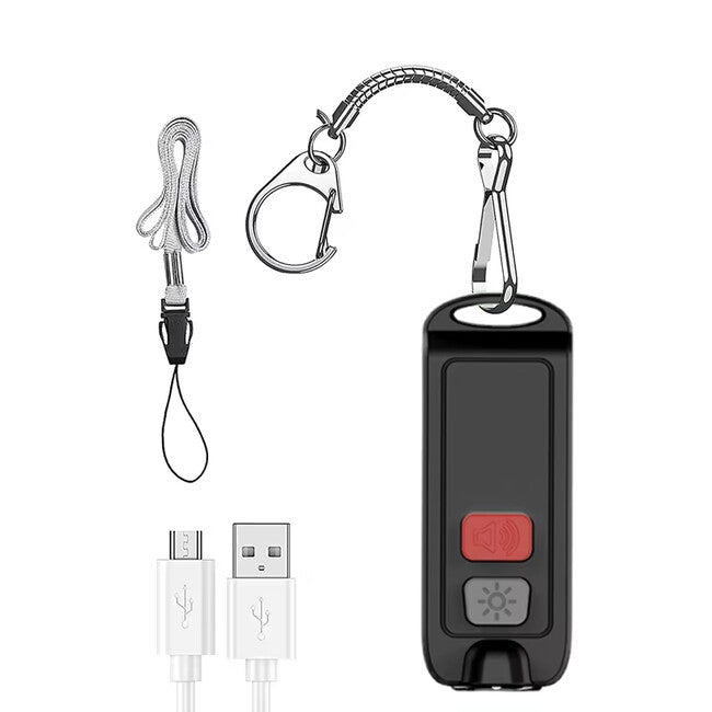 W&G SHIELD Allarme personale con luce LED e pulsante di attivazione, bianco