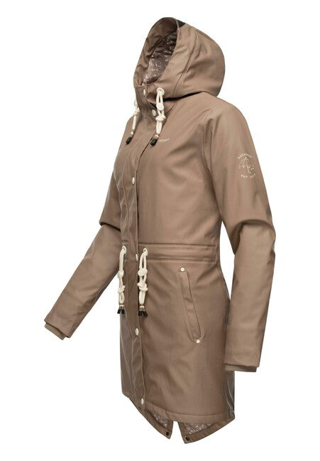Navahoo Flower of ocean giacca impermeabile da donna, taupe