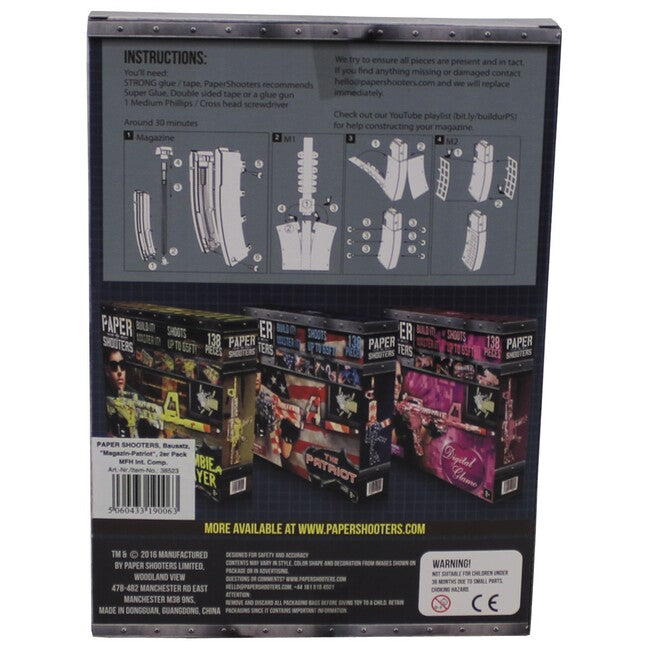 Paper Shooters Patriot caricatori di ricambio per, 2 pz.