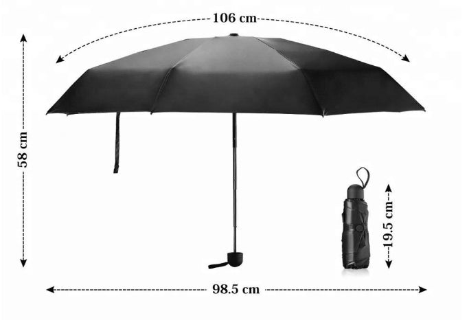 Origin Outdoors Nano ombrello compatto, nero