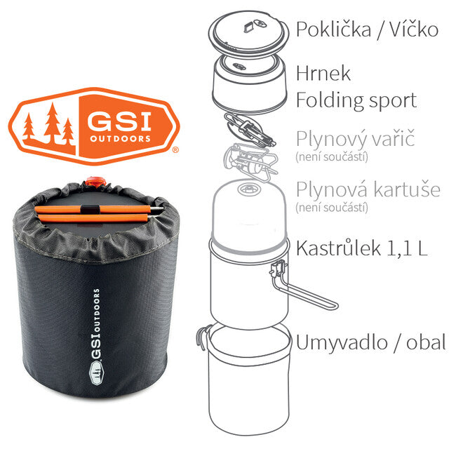GSI Outdoors Halulite Soloist set di pentole compatto per una persona 1,1 l
