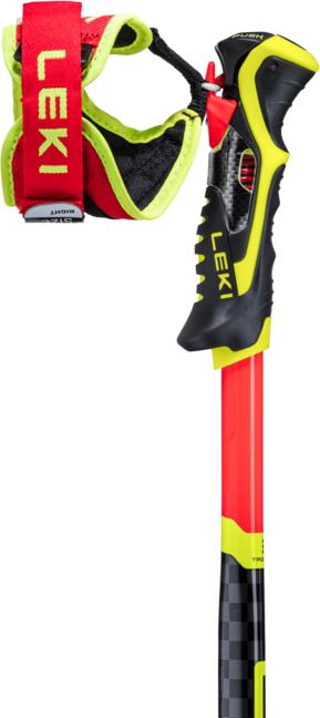 Leki WCR SL 3D bastoncini da sci, rosso brillante-nero-giallo neon