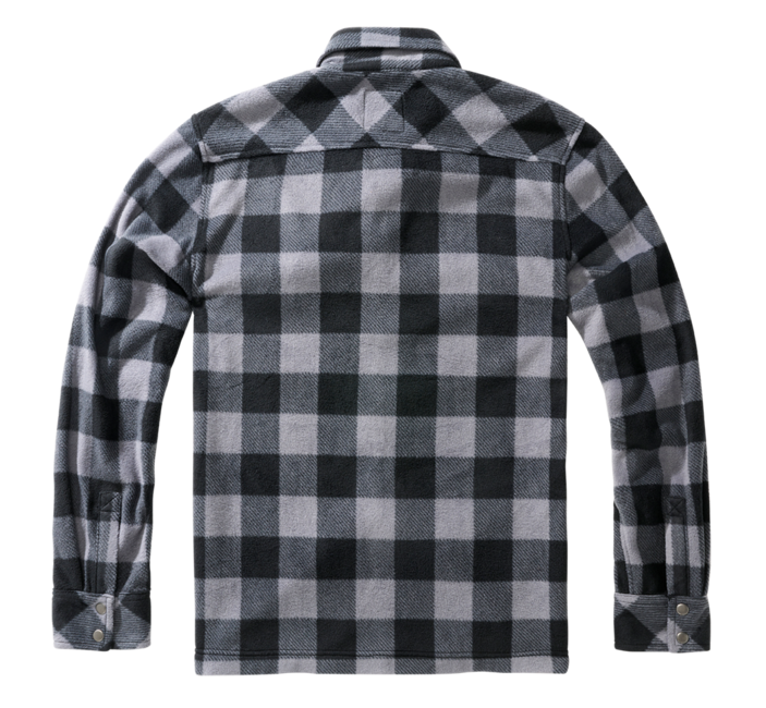 Brandit Jeff Fleece camicia a maniche lunghe, nero/grigio