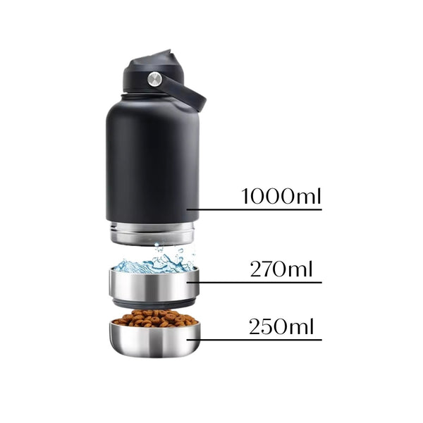 WARAGOD Aura thermos 3in1 1000ml, nero