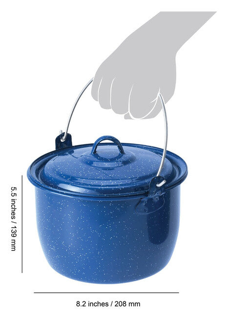 GSI Outdoors Bollitore convesso smaltato da 2,8 l, blu