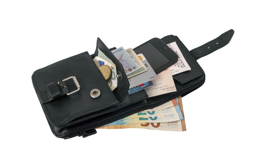 BasicNature Safe Borsa da cintura, nera