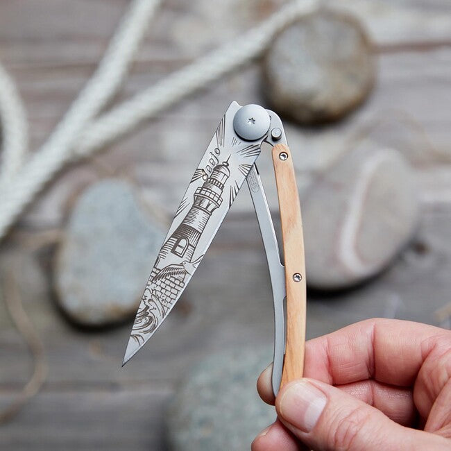 Deejo Tattoo legno coltello di chiusura Faro
